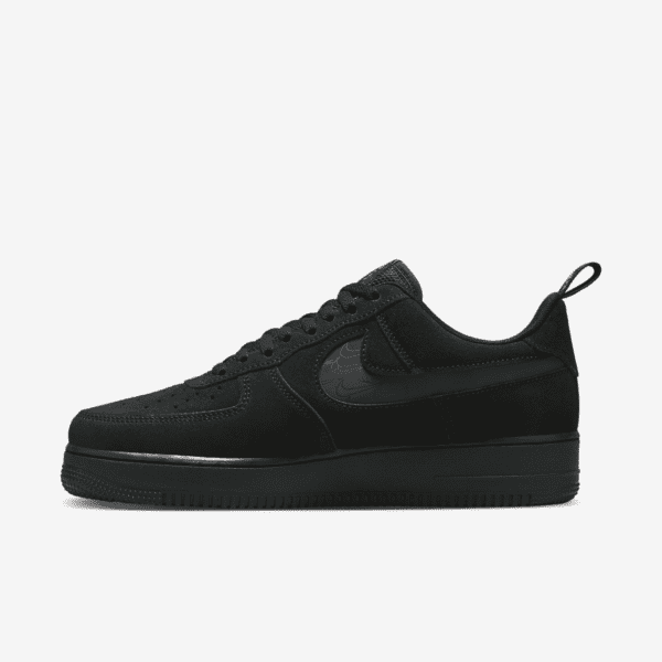 کتونی اورجینال برند Nike مدل Air Force 1 LV8 رنگ مشکی نمای داخلی بغل