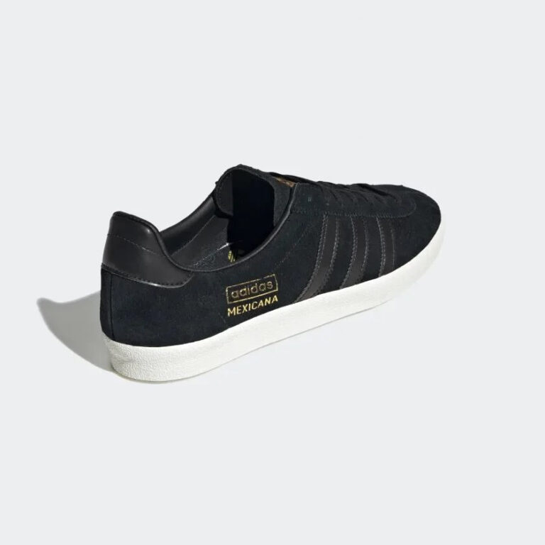 کتونی اورجینال برند Adidas مدل Mexicana رنگ مشکی نمای جهت دار پشتی و بغل