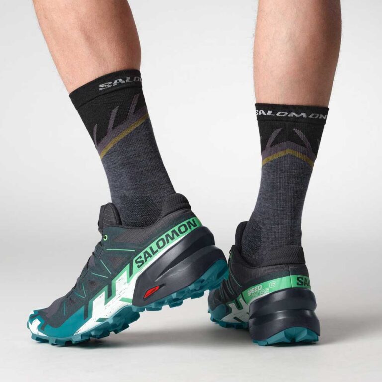 کفش دویدن طبیعت اورجینال برند Salomon مدل Speedcross 6 رنگ سرمه ای و آبی داخل پا