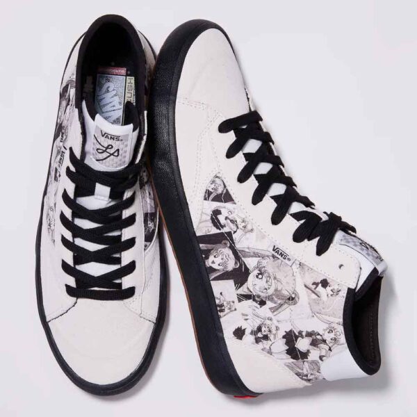 کتونی اورجینال برند ونس Vans مدل The Lizzie رنگ سفید با جزئیات مشکی از نمای روبرو