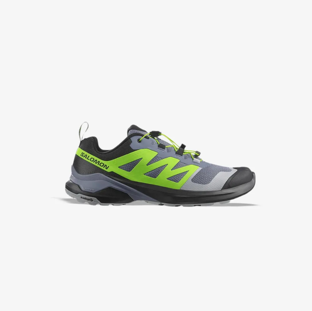 کفش دویدن طبیعت اورجینال برند سالومون Salomon مدل Zapatillas X-adventure M رنگ خاکستری و سبز و مشکی از نمای بغل