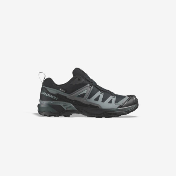 کفش دویدن طبیعت اورجینال برند Salomon مدل X Ultra 360 Gore-Tex رنگ مشکی و خاکستری از نمای بغل