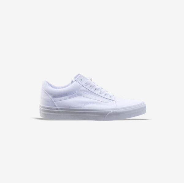کتونی اورجینال برند Vans مدل Old Skool رنگ سفید از نمای بغل