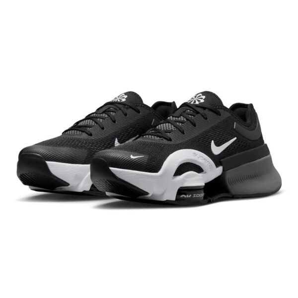 کفش تمرینات فیتنس اورجینال برند Nike مدل Air Zoom Superrep 4 رنگ مشکی و سفید از نمای جهت دار بغل