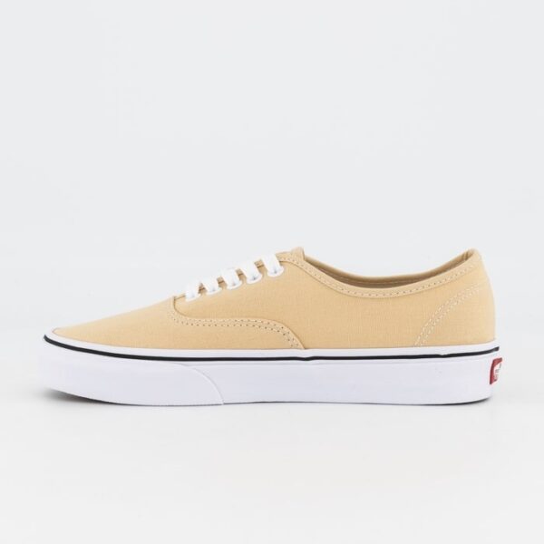 کتونی اورجینال برند Vans مدل Old Skool رنگ کرم و سفید از نمای داخلی بغل