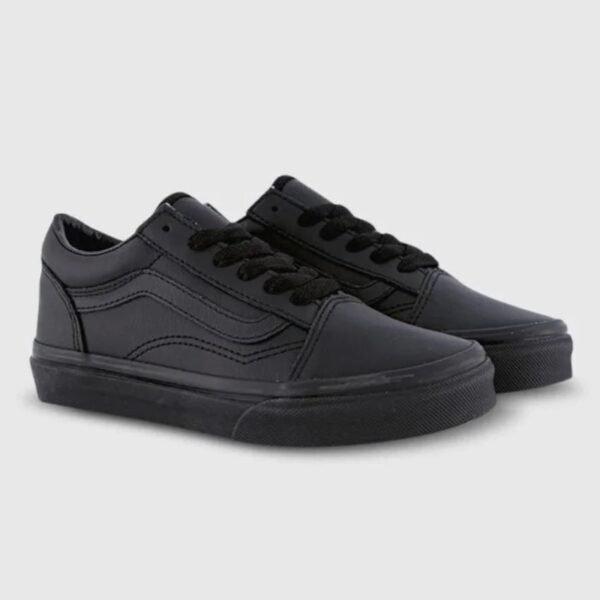 کتونی اورجینال برند Vans مدل Old Skool رنگ مشکی از نمای جهت دار بغل
