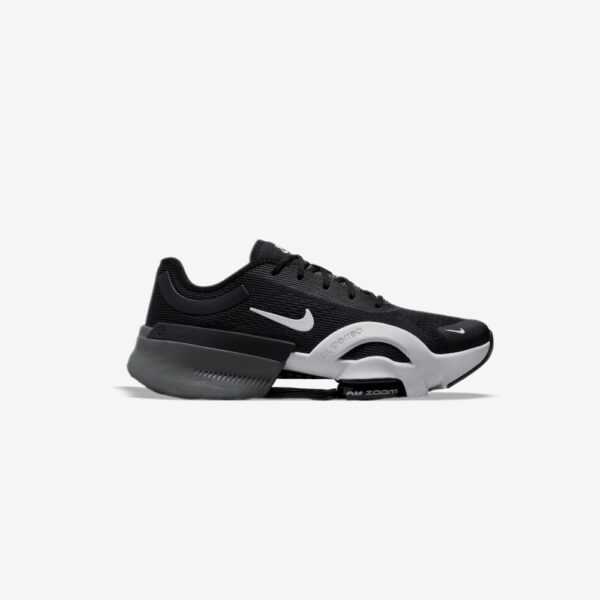 کفش تمرینات فیتنس اورجینال برند Nike مدل Air Zoom Superrep 4 رنگ مشکی و سفید نمای بغل