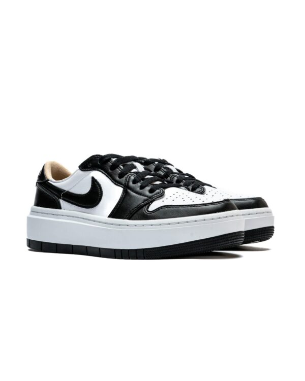 کتونی اورجینال برند Nike مدل Air Jordan 1 Low Elevate رنگ مشکی و سفید نمای جهت دار از بغل