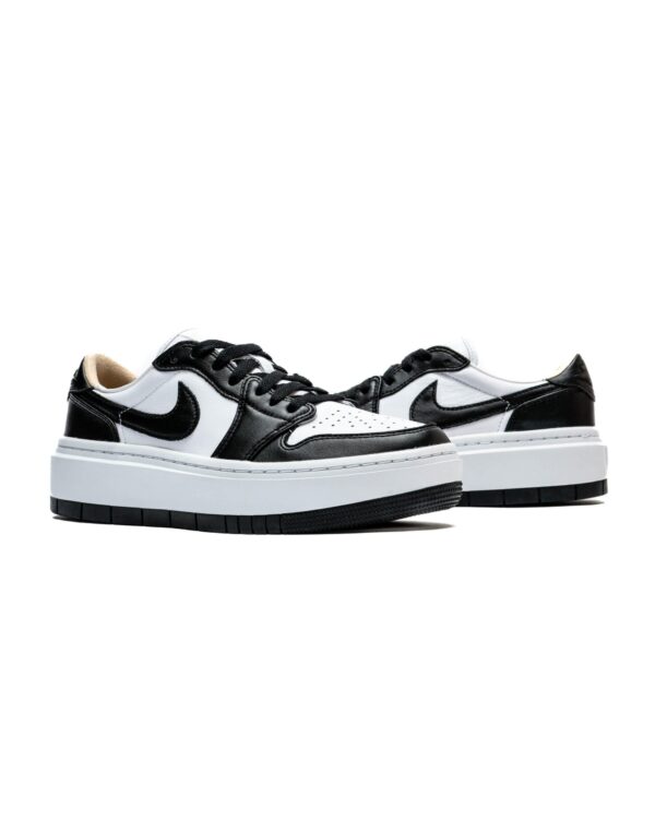 کتونی اورجینال برند Nike مدل Air Jordan 1 Low Elevate رنگ مشکی و سفید نمای جهت دار از بغل
