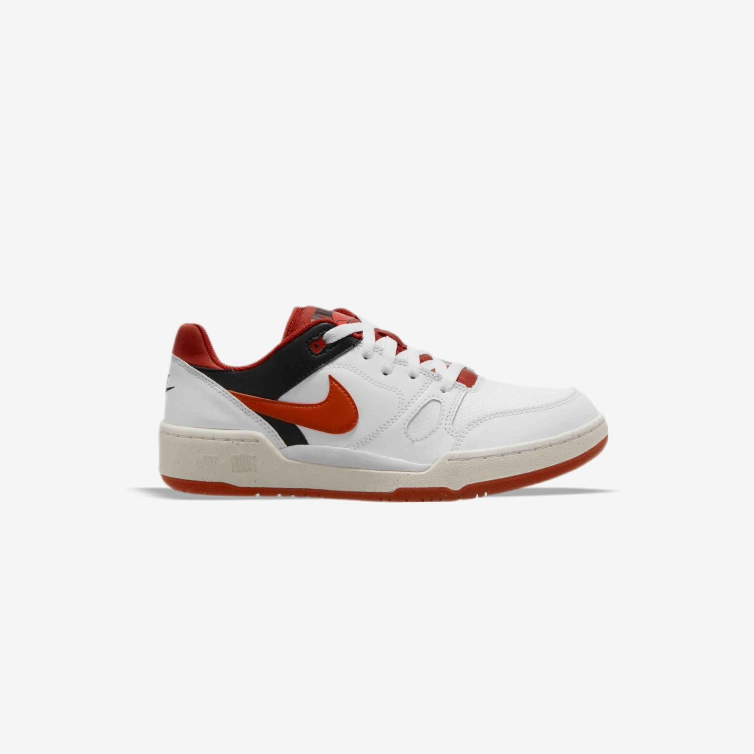 کتونی اورجینال برند Nike مدل Full Force Low رنگ قرمز سفید و مشکی از نمای بغل