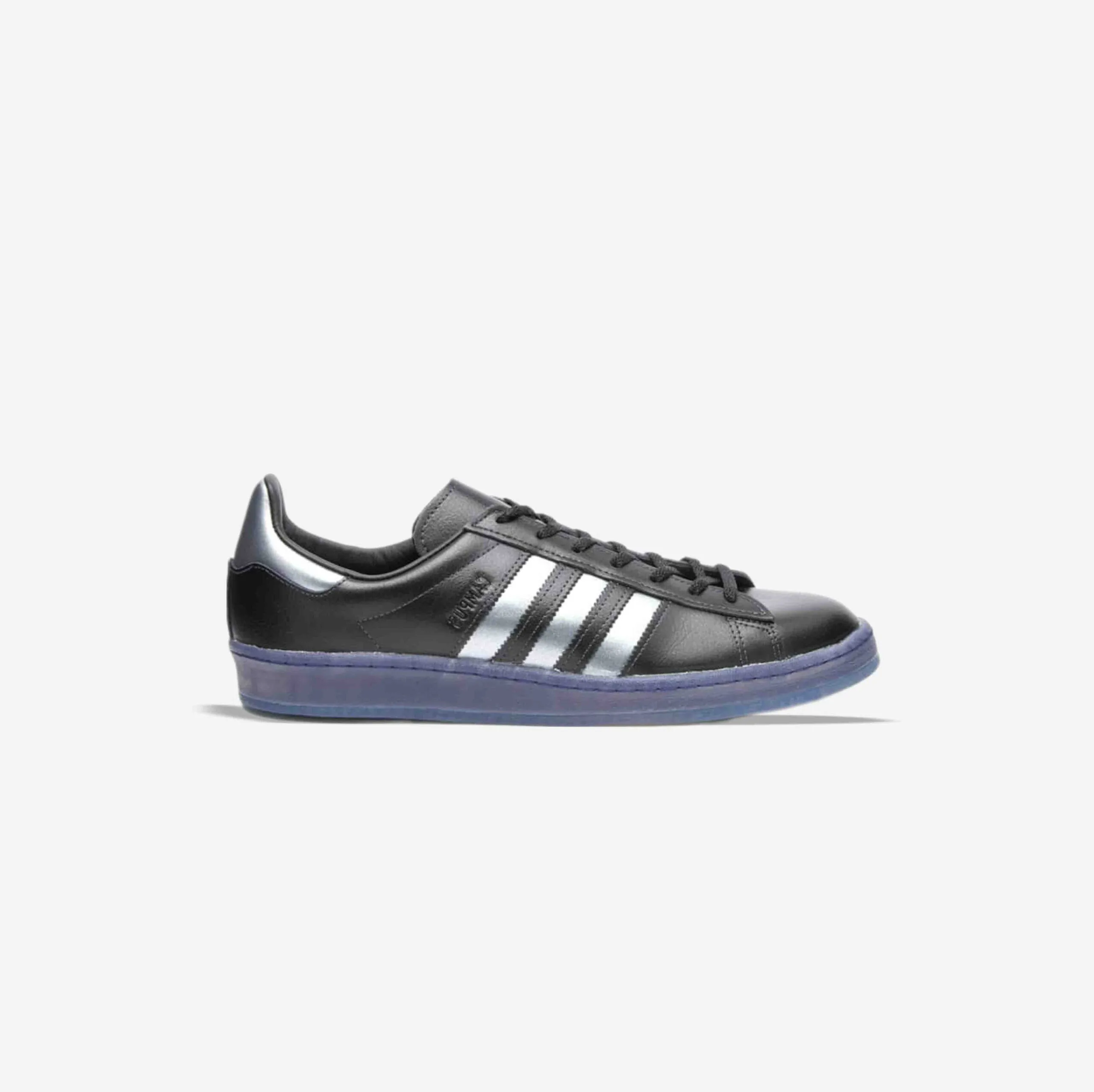 کتونی اورجینال برند Adidas مدل Campus 80s LA Rave Scene رنگ مشکی و متالیک از نمای بغل