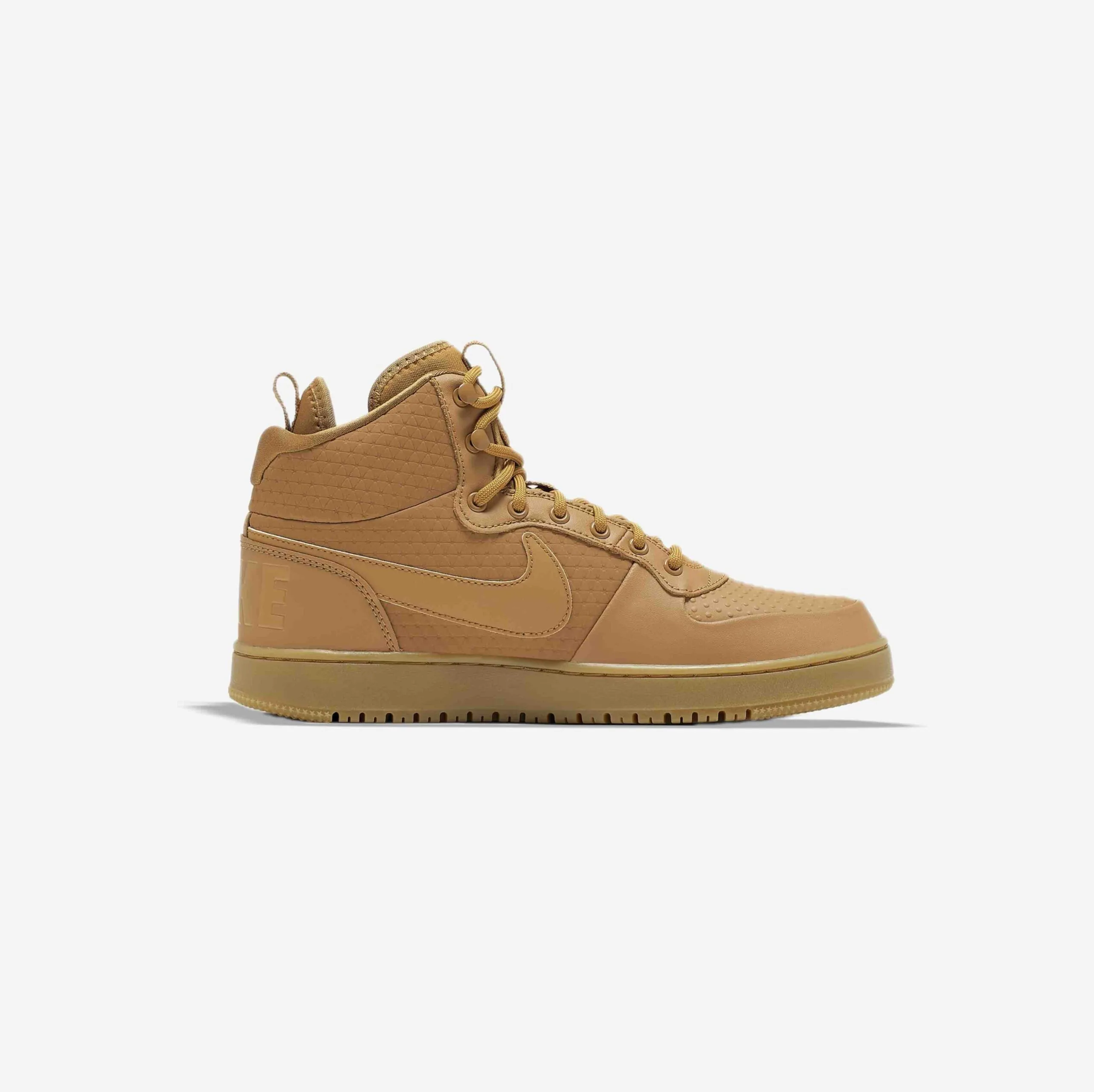 کتونی اورجینال برند Nike مدل Court Borough Mid از رنگ خردلی از نمای بغل