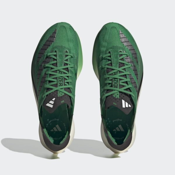 کفش دویدن مسابقه ای برند Adidas مدل Adizero Adios Pro 3 با رنگ سبز از نمای بالا هردو جفت